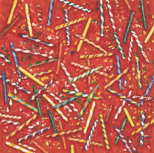 Joy Sticks, Oil on Canvas, 24"x24" 2007
