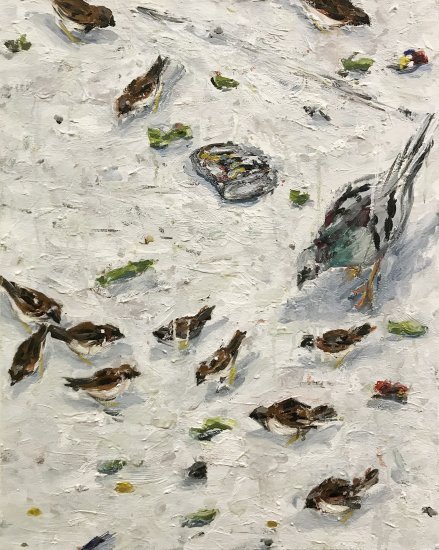 Sidewalk, Oil on Canvas, 24"x28" 2019