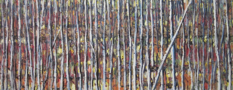 The Road, Oil on Canvas, 30 x 80 inches (Diptych), 2014